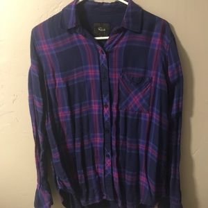 Rails oversized plaid button up